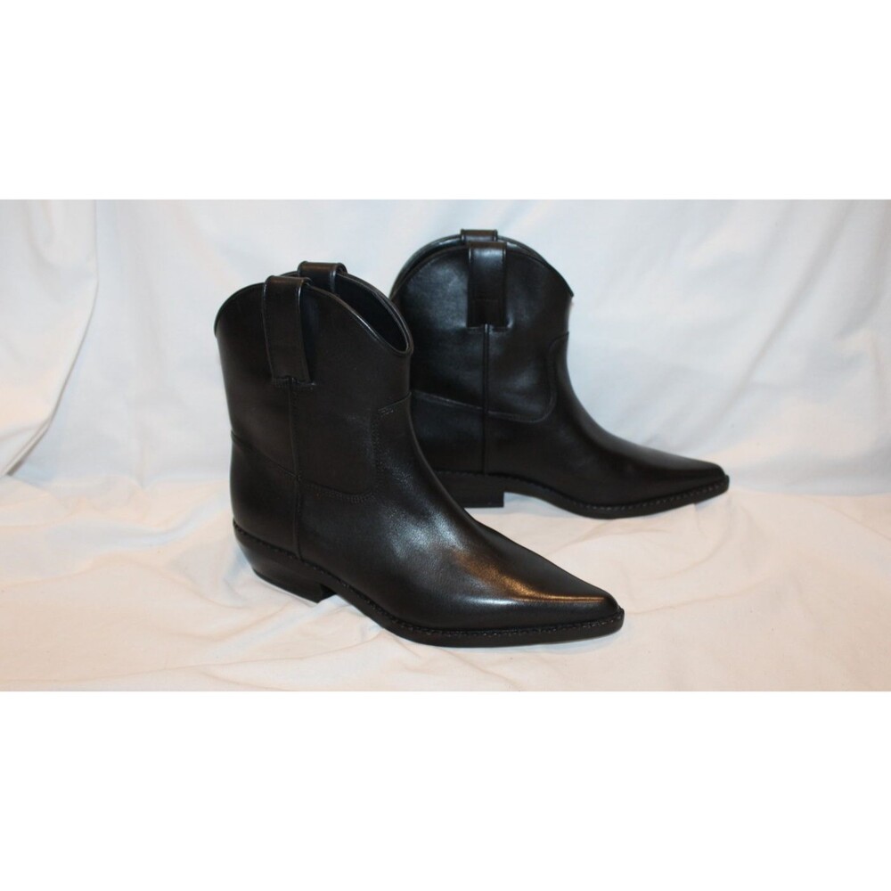 Michael Kors Noemie Women Pointed Toe Black Leather Pull-On Ankle Bootie 7 $175